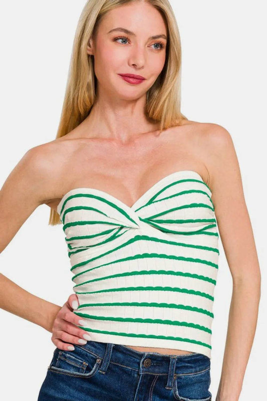 Zenana Twisted Sweetheart Neck Striped Tube Top Green Trendsi 7bf4e51f-81c0-4ee5-bbe6-2b5c48e38eea-Max