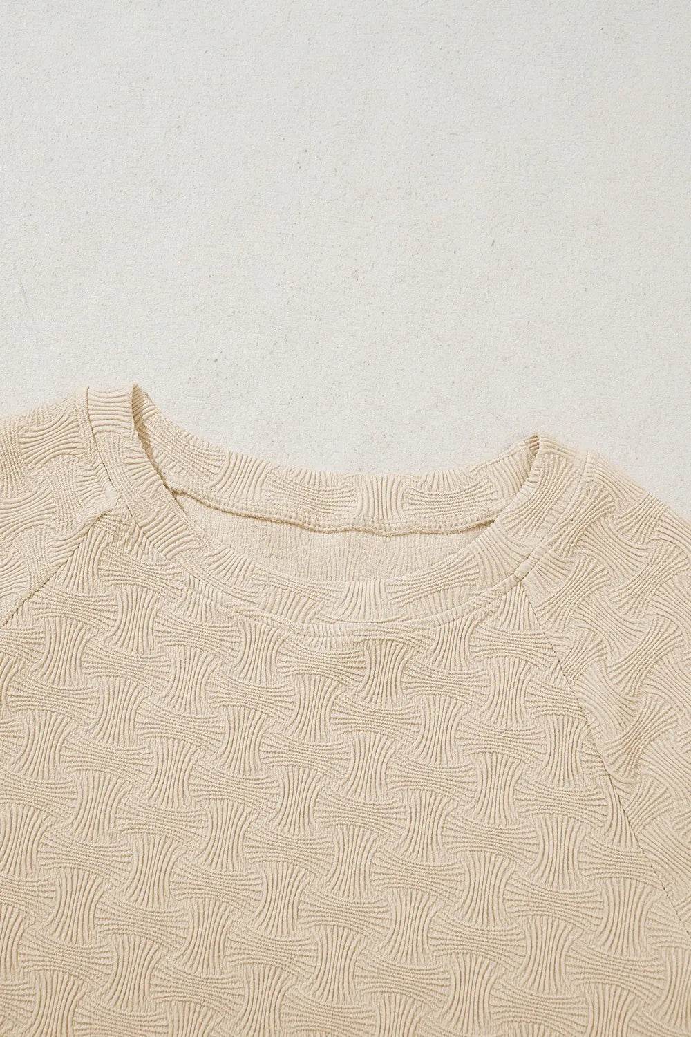 Textured Crew Neck Cap Sleeve Slim T Shirt Trendsi 7c248476-6919-42e4-b312-d5afe14225a8-Max-Origin