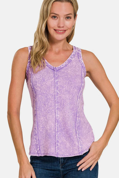 Zenana Exposed Seam V-Neck Wide Strap Tank LAVENDER Trendsi 7c51b3a3-df31-4b79-ad9f-bf5d3c0e971b-Max