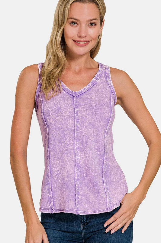 Zenana Exposed Seam V-Neck Wide Strap Tank LAVENDER Trendsi 7c51b3a3-df31-4b79-ad9f-bf5d3c0e971b-Max
