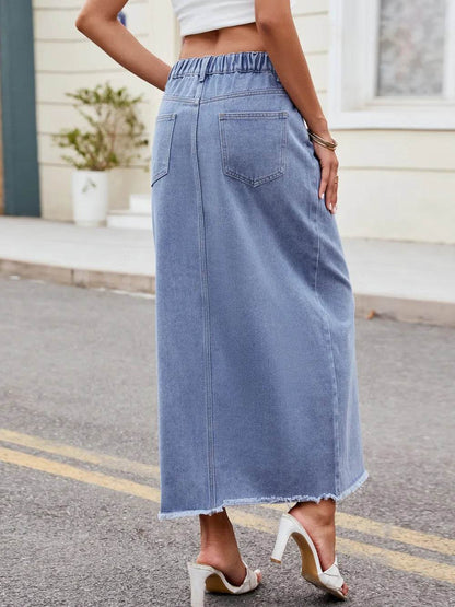 Slit Asymmetrical Waist Denim Skirt Trendsi 7cab6b9e-6b26-4ffa-9d4d-1a0ceedabe1f-Max