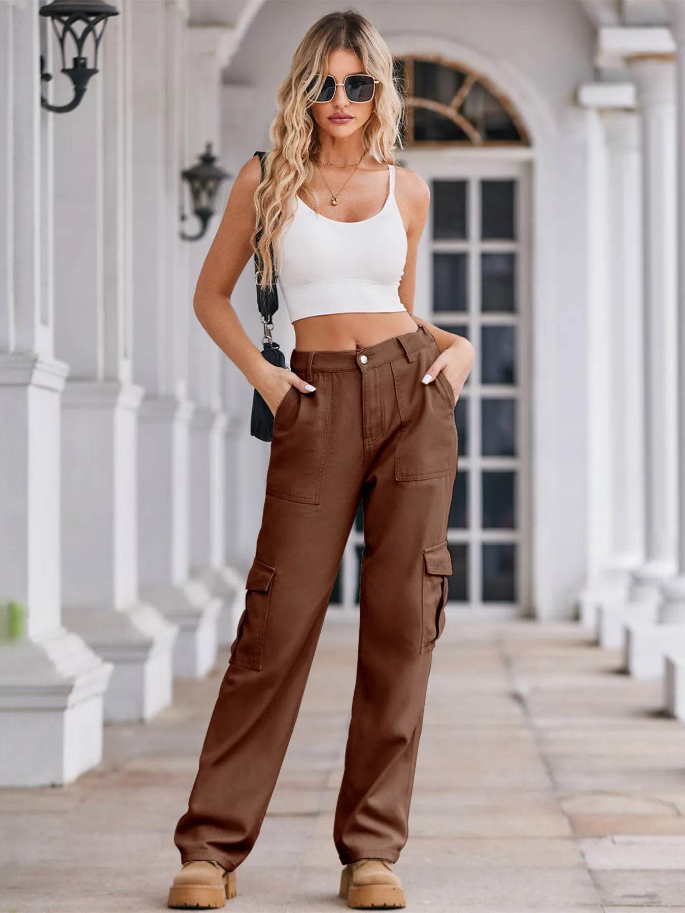 High-Waisted Cargo Jeans Trendsi 7cb2617cb50d4f8aa9462dcf1953b369-Max-Origin
