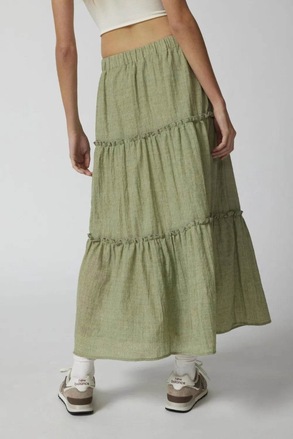 Frill Elastic Waist Skirt Trendsi 7cb3043c-e874-4408-af9c-273bb24ede8b-Max