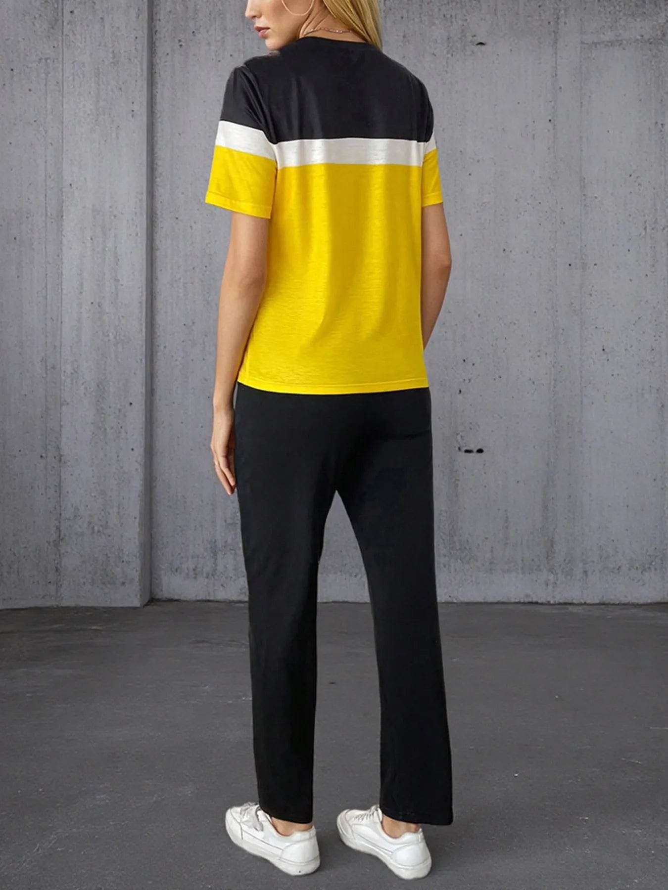 Casual Color Block Top and Pants Set Trendsi 7d09dfb947fb4629b3dfb6af7955608f-Max-Origin