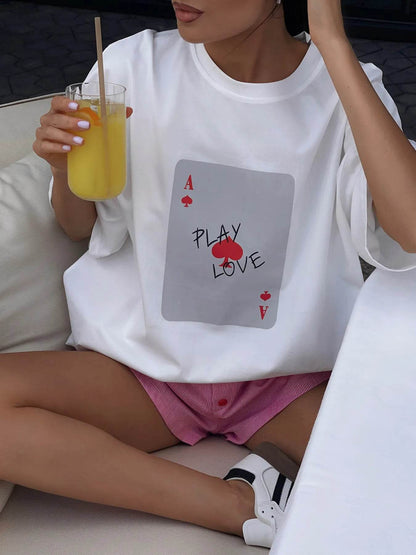 Graphic Round Neck Half Sleeve T-Shirt White Trendsi 7d274050a2ef44c7bc68157c3236de16-Max-Origin