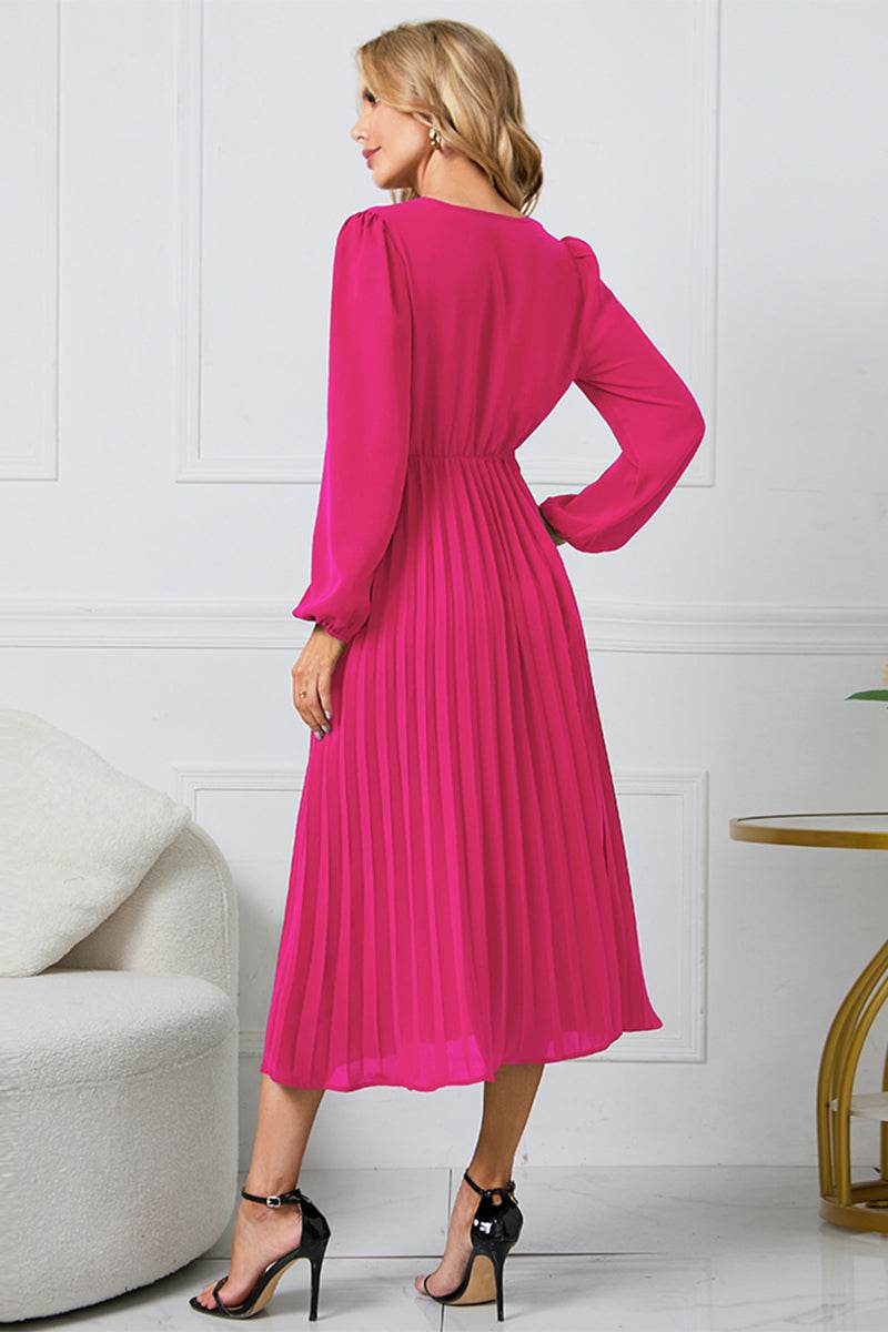 V-Neck Long Sleeve Tie Waist Midi Dress Trendsi 7d648d43679a490c86ece4ba9df7cc25-Max
