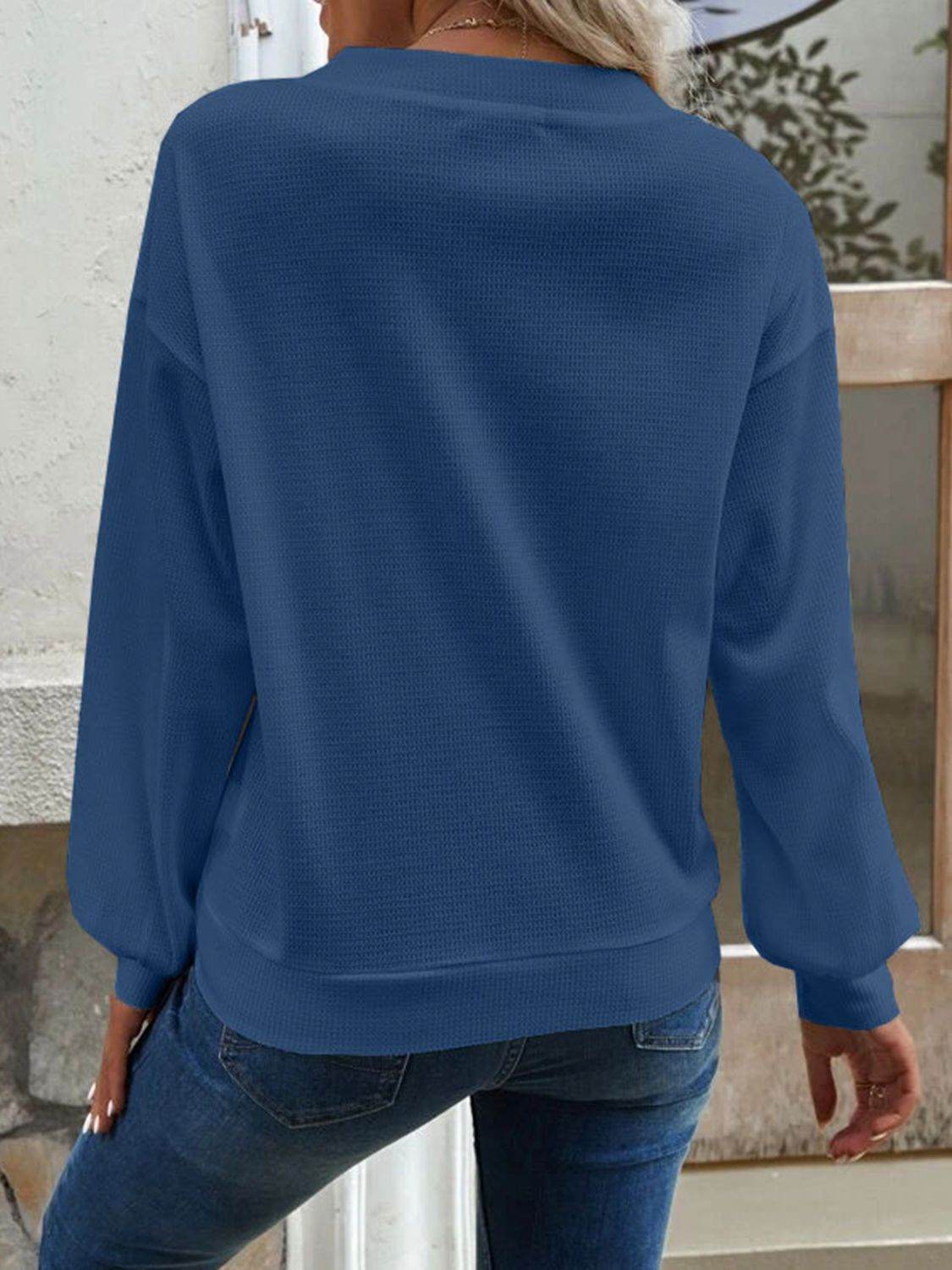 V-Neck Dropped Shoulder Blouse Trendsi 7d649f5ac24a4b57b7e8f2c8b7c1c083-Max