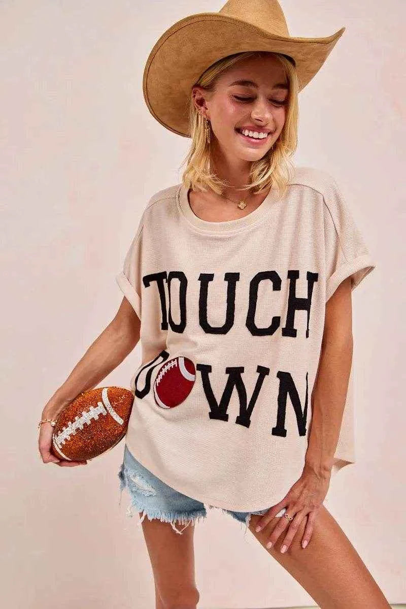 BiBi Game Day Touchdown Letter Patches Waffle Short Top Trendsi 7db10d00f4094b29abe026fa983dd962-Max-Origin