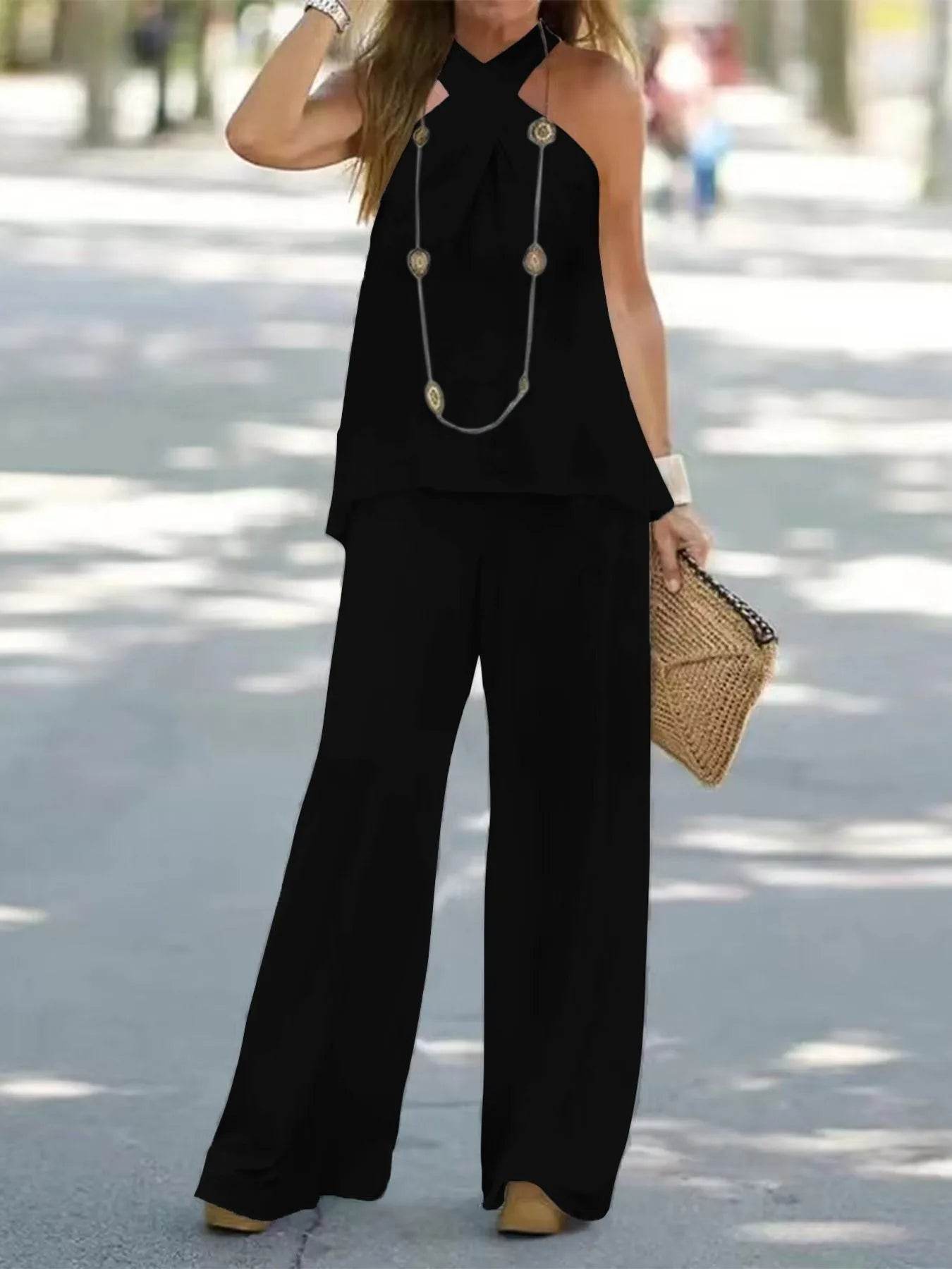 Halter Top and Wide Leg Pants Matching Set Black Trendsi 7dc4ec4a-3cff-46f2-b8b5-7a5dff45ce6b-Max-Origin