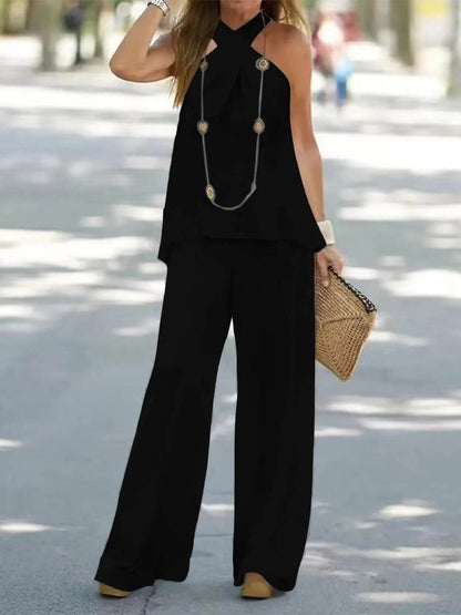 Halter Top and Wide Leg Pants Matching Set Black Trendsi 7dc4ec4a-3cff-46f2-b8b5-7a5dff45ce6b-Max-Origin