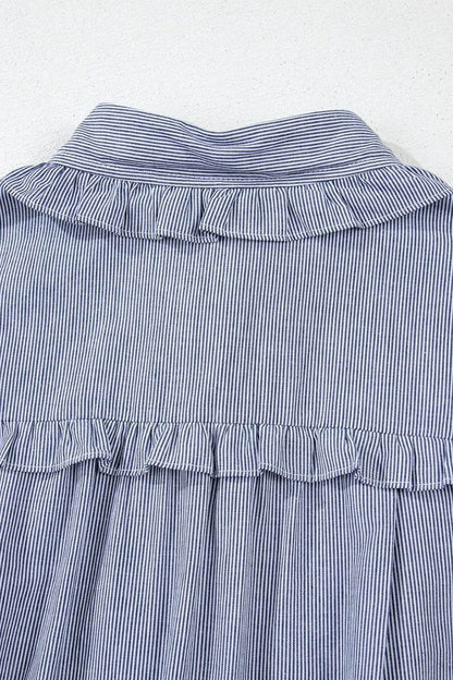 Stripe Frilled Ruffled Cap Sleeve Button Up Mini Dress Trendsi 7e2d7913-897d-4907-ad9a-bb7bd6567573-Max