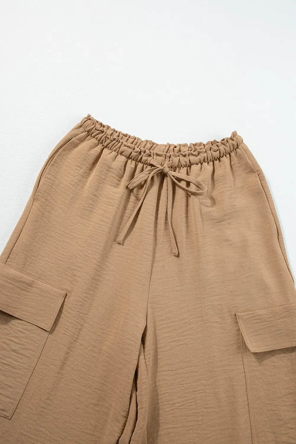 Drawstring Frilled Waist Wide Leg Utility Trousers Trendsi 7e4ceba4-4f3c-42a9-9f97-501e16935bdc-Max-Origin