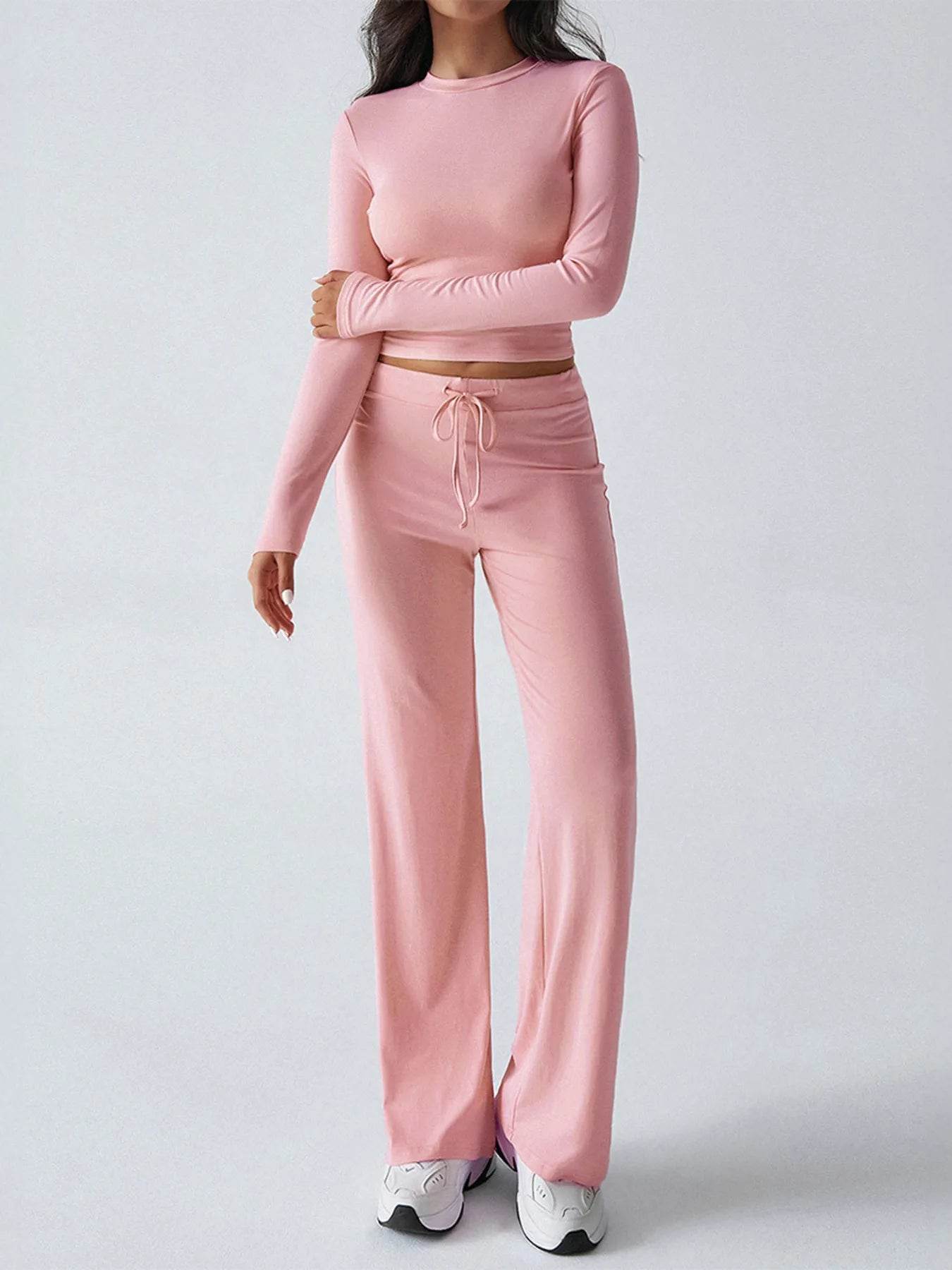 Round Neck Long Sleeve Top and Pants Set Trendsi 7e9cf4bd7d8a4a4f925683b633e407bb-Max-Origin