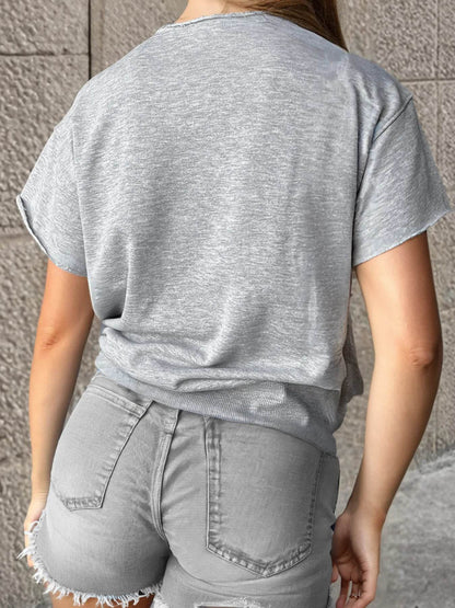 USA Lettering Patch Notched Neck T-Shirt Trendsi 7ea7ff104af74c67acf7381a82066fe8-Max-Origin