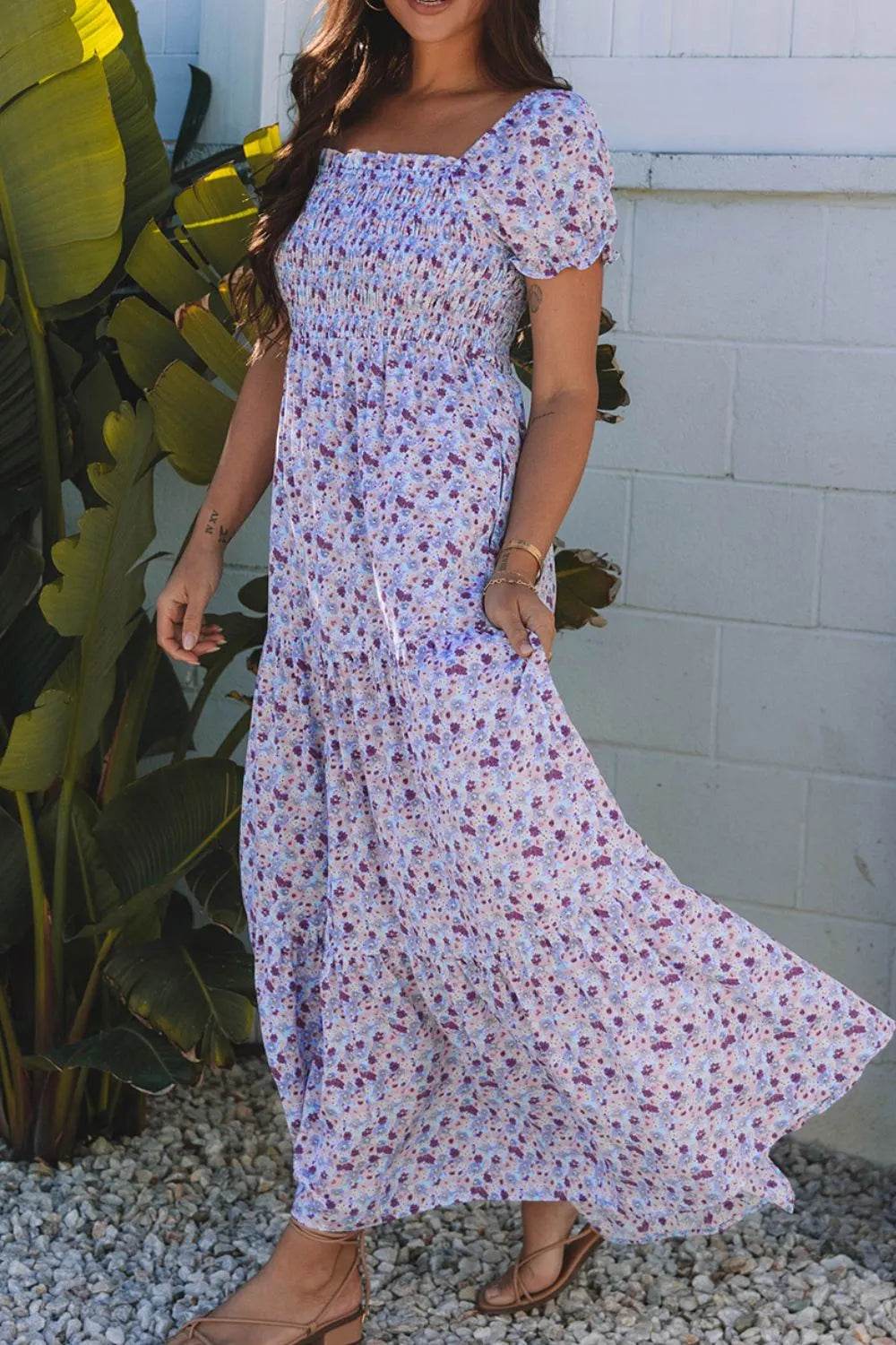 Tiered Floral Shirred High Waist Maxi Dress Trendsi 7f12b59e-00b7-4168-b9a5-57091238ffc1-Max-Origin