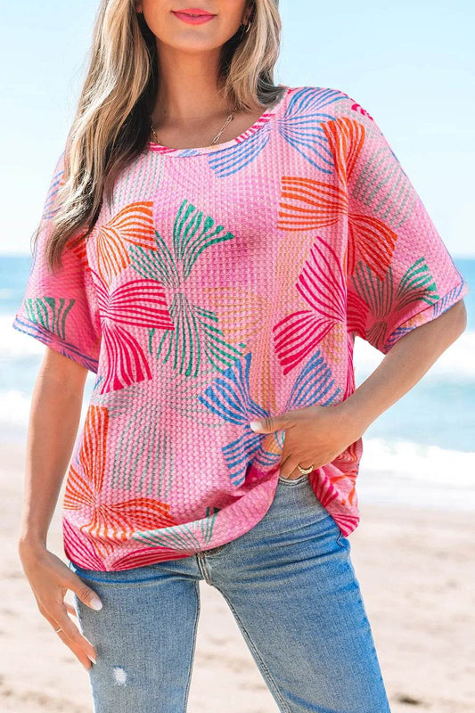 Printed Waffle Knit Oversized T-Shirt Pink Trendsi 7f24b9f9-ae9c-4a5d-9d5d-66037d8fbab3-Max-Origin