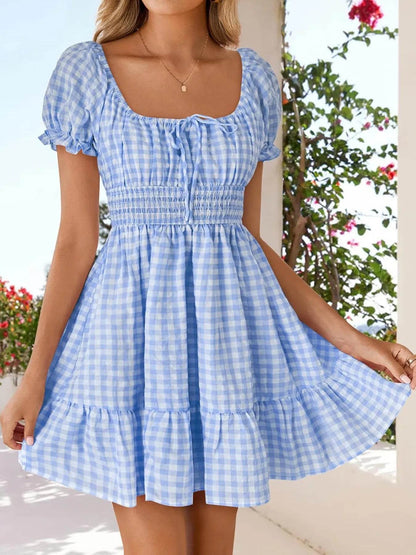 Gingham Smocked Puff Sleeve Summer Dress Blue Trendsi 7f33ad10e77742c2b07d766870d9e3ba-Max-Origin