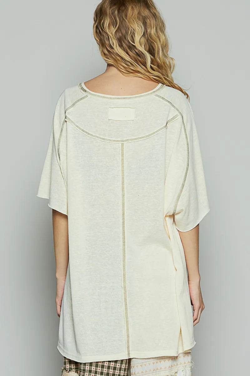 POL Contrast Stitching Half Sleeve Oversized T-Shirt Trendsi 7f5c4880-1b38-4e84-8bbe-99c2e9ddb90e-Max-Origin