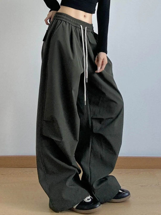 Oversized Wide Leg Drawstring Pants Army Green Trendsi 7f8348b9-eec2-4193-a5ab-86fb125fcb8f-Max-Origin