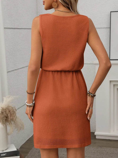 Waffle-Knit Drawstring Mini Tank Dress Trendsi 7f945b91-c52e-4326-b4eb-75d6834924ba-Max