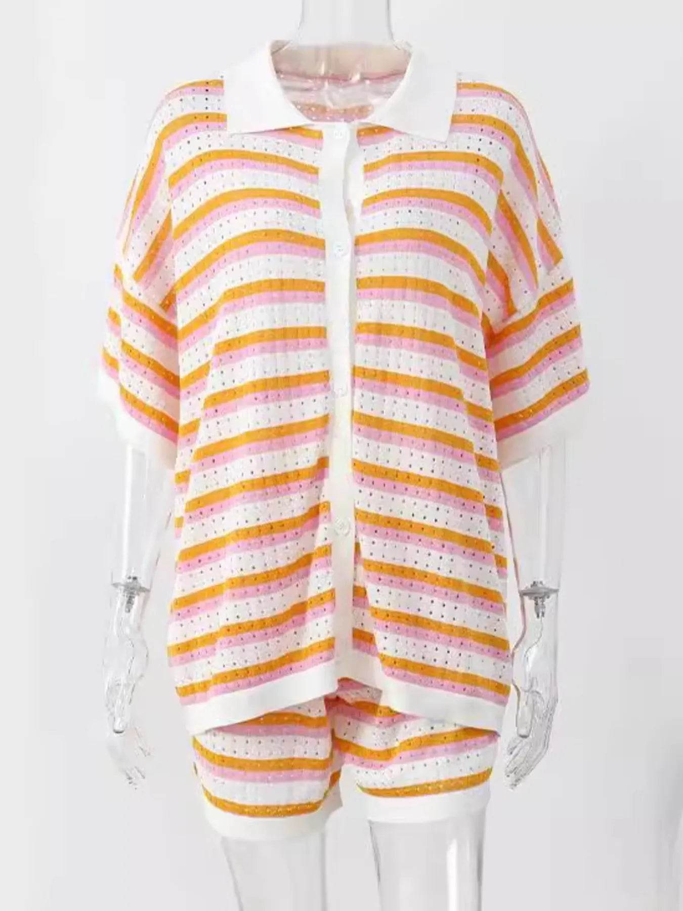 Striped Eyelet Button Up Shirt and Shorts Set Trendsi 7fcc1eb9eed7423f9d1451afdf8b337f-Max-Origin