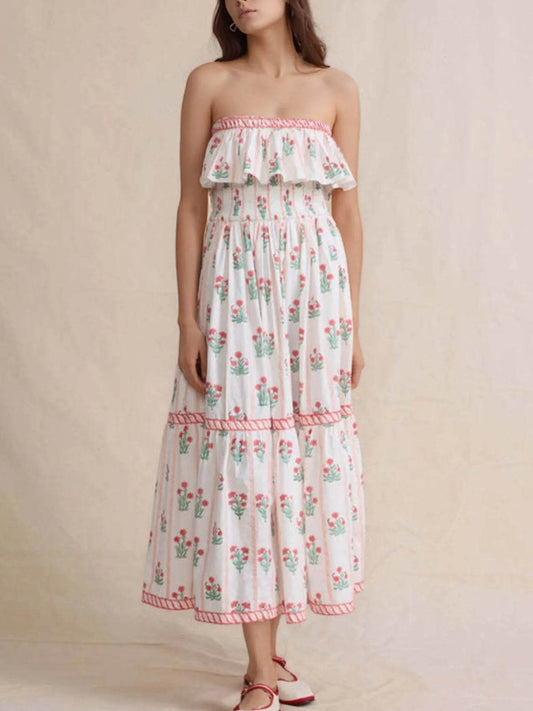 Floral Strapless Ruffle Dress White Trendsi 7fcda4e0-05f2-4fac-97ec-81816253bd3b-Max-Origin