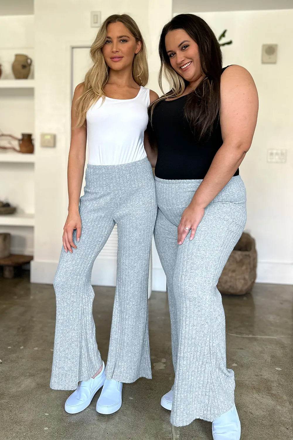 FAM-FAM Ribbed High Waist Flare Pants Trendsi 7fd877bf-3592-445f-b4ee-838ec2a748aa-Max