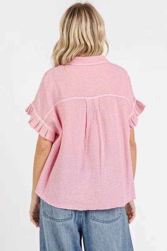 Mittoshop Mineral Washed Button Down Flounce Sleeve Shirt Trendsi 804b4877-da0c-436f-8773-e62f02ece266-Max