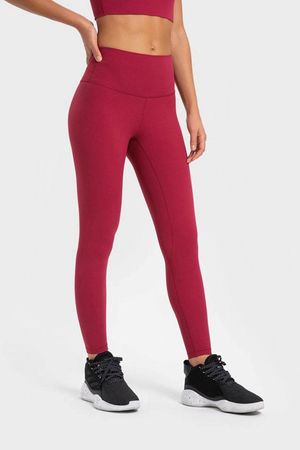 Millennia Highly Stretchy Wide Waistband Yoga Leggings Trendsi 804e3c9f001c4baabffa67bcae85bc8a-Max