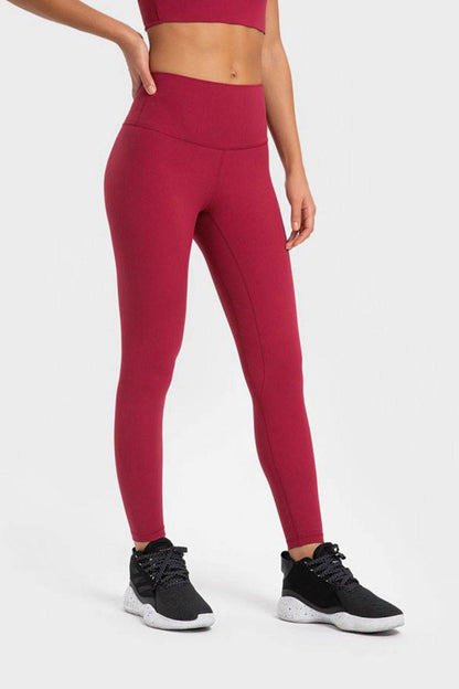 Millennia Highly Stretchy Wide Waistband Yoga Leggings Trendsi 804e3c9f001c4baabffa67bcae85bc8a-Max