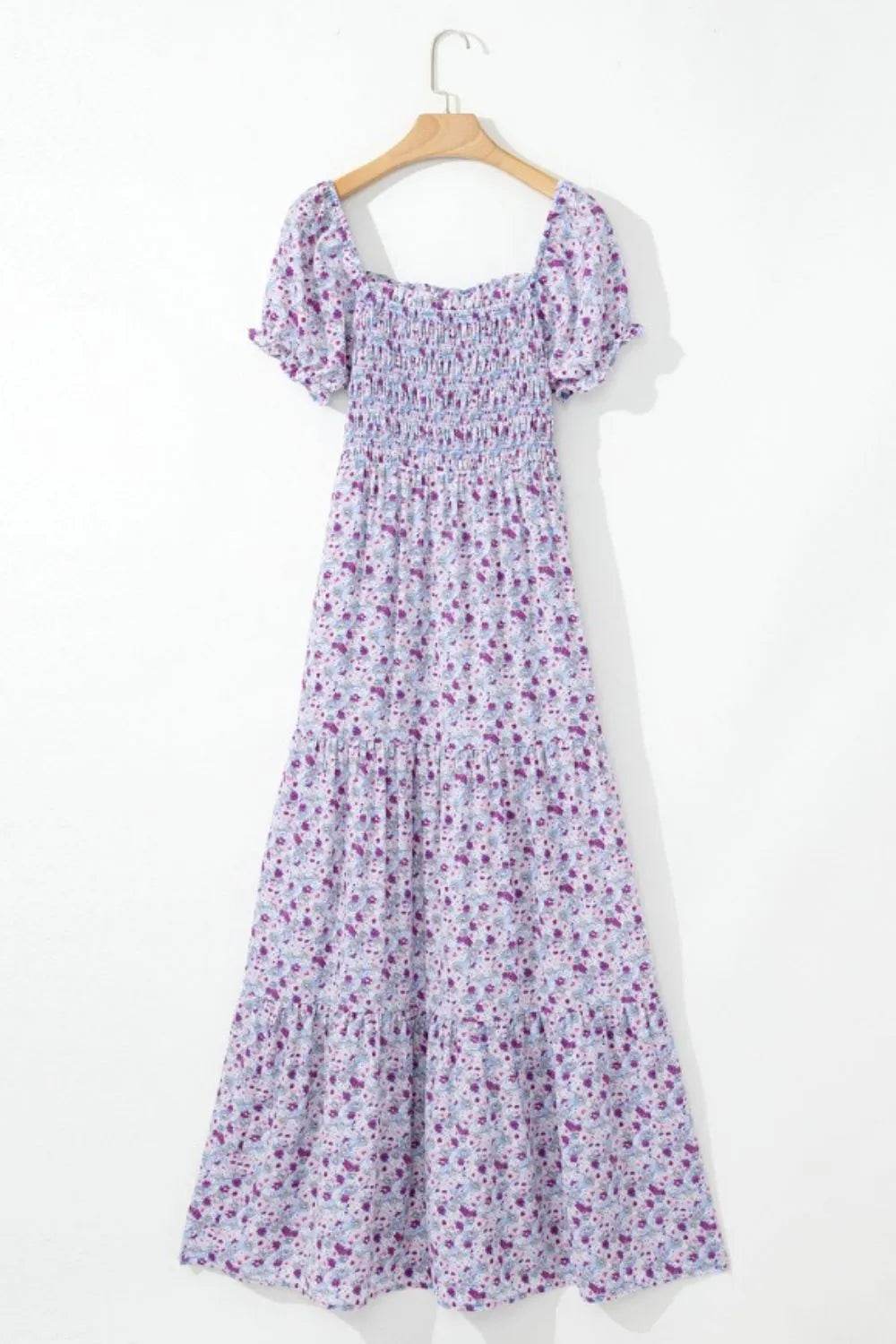Tiered Floral Shirred High Waist Maxi Dress Trendsi 806a457f-9987-49d1-8b89-4ea9232ca27c-Max-Origin