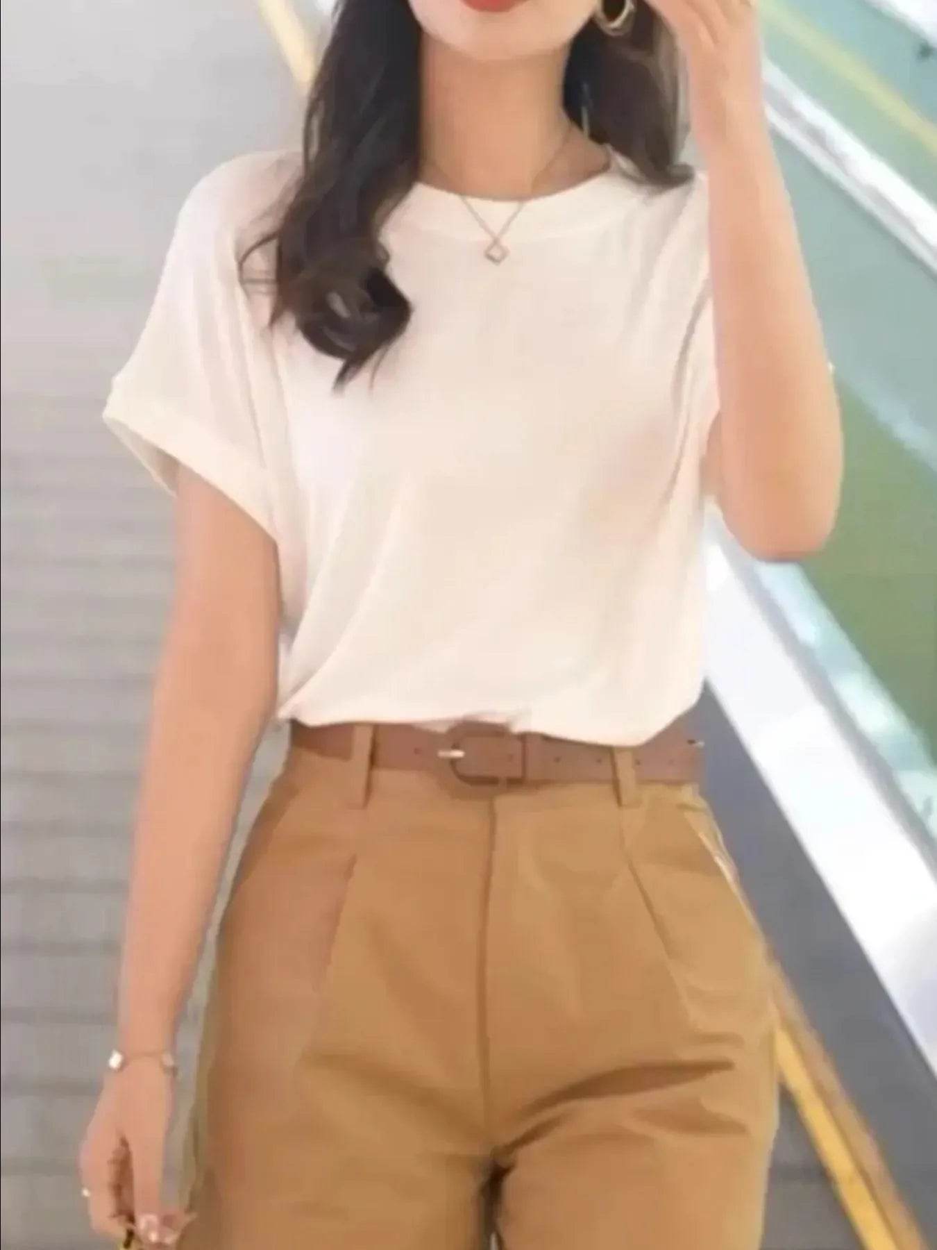 Round Neck Short Sleeve T-Shirt Trendsi 80ab6321-6736-45b3-8ffc-58024943e36d-Max-Origin