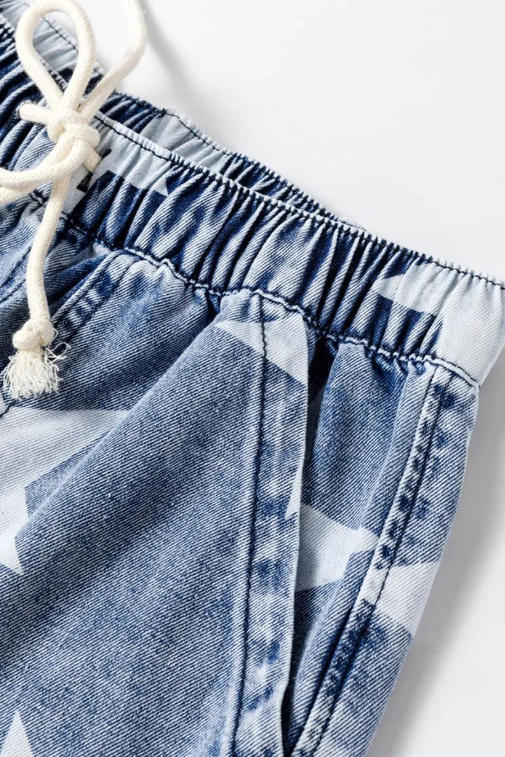 Star Print Washed Drawstring High Waist Wide Leg Jeans Trendsi 80aebad5-9637-489c-a90e-430ced0aff66-Max