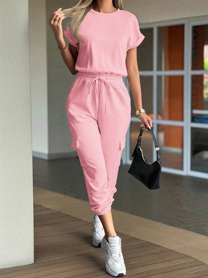 Round Neck Short Sleeve Top and Pants Set Pink Trendsi 813be0e31eea493d94cd3042d01ff983-Max-Origin