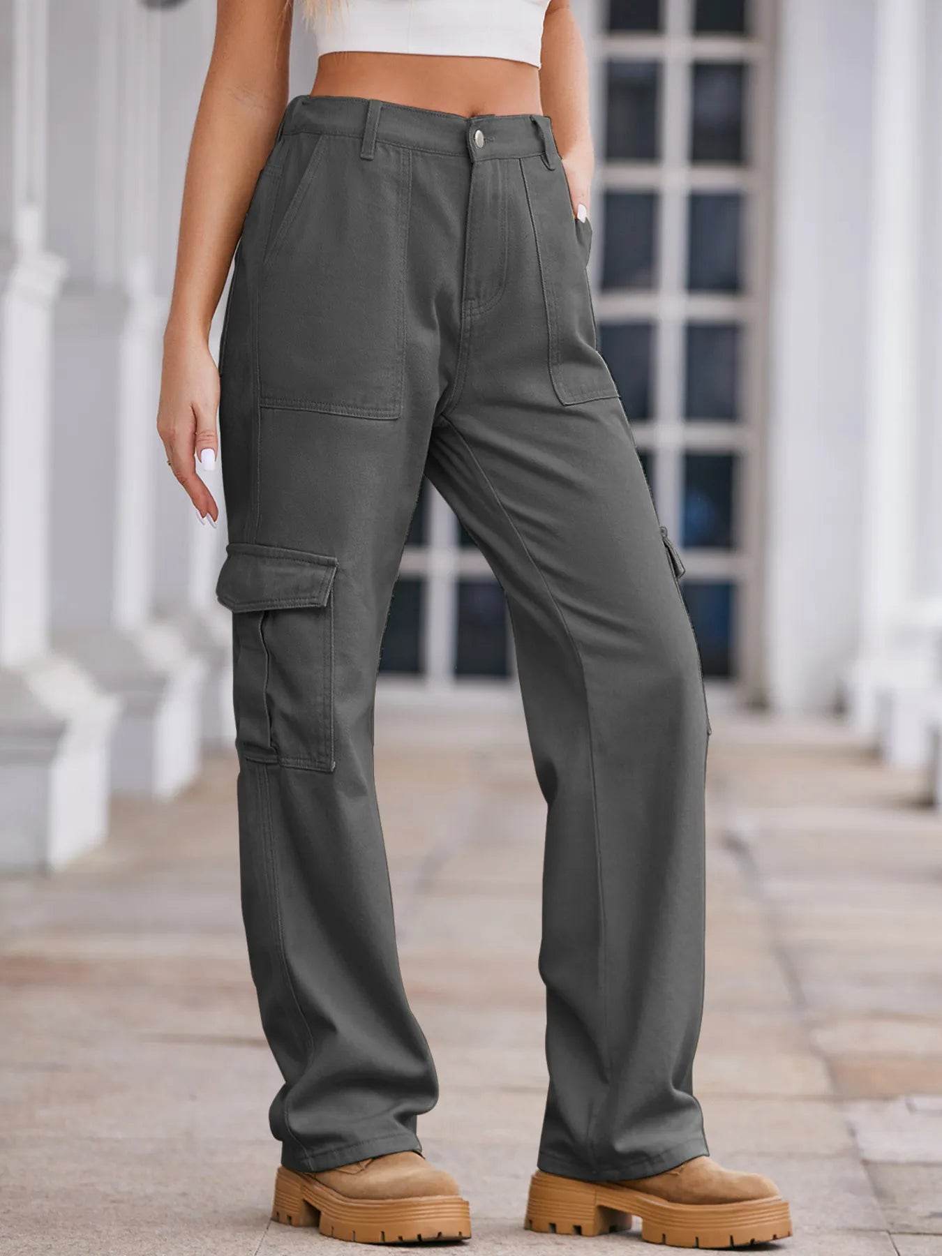 High-Waisted Cargo Jeans Grey Trendsi 815b78fdb4db45e68d9a204202f00536-Max-Origin