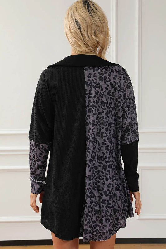Half Button Leopard Collared Neck Blouse Trendsi 815d9cbb78494714b5a98035882250bc-Max