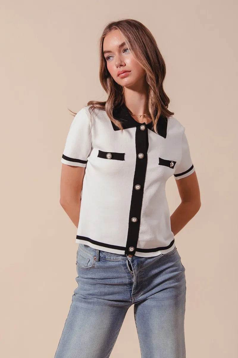 SO ME Button Down Knitted Sweater Shirt Top Trendsi 818eacca0b624fe884d0852187a3e607-Max-Origin