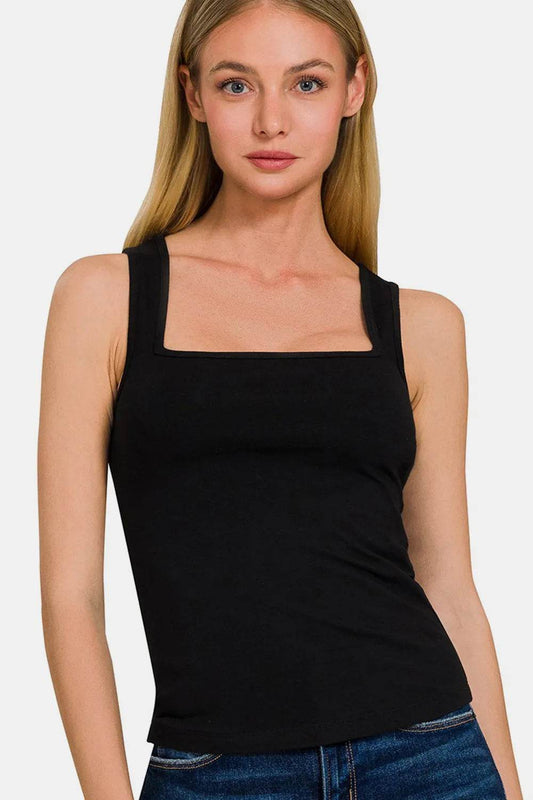 Zenana Square Neck Cropped Tank Black Trendsi 8191d525-2dbe-40c1-ad77-0de10cdb3f40-Max