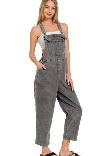 Zenana Washed Knot Strap Relaxed Fit Overalls ASH BLACK Trendsi 819582d5-216b-4ae4-b8eb-d71db61b3069-Max-Origin
