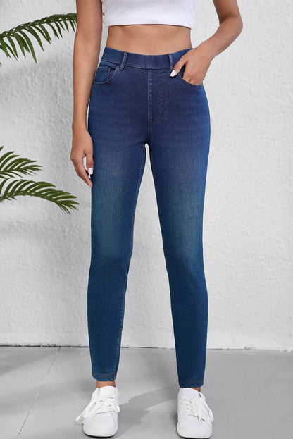 High Waist Skinny Jeans with Pockets Medium Trendsi 81bf1ffc-150b-499d-bf53-2f629a85cb7c-Max