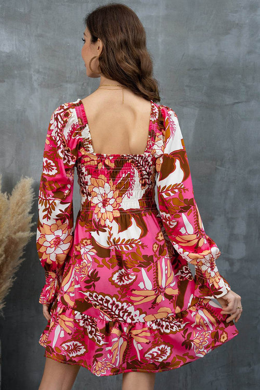 Floral Square Neck Flounce Sleeve Dress Trendsi 81c2c271713742a4ac6d82de104df63e-Max