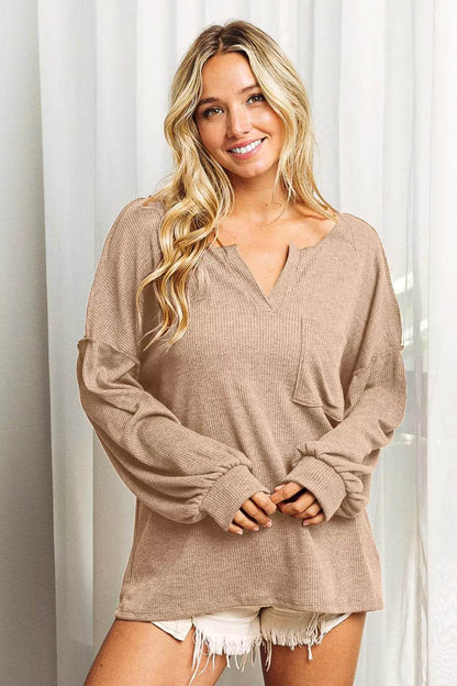 BiBi Exposed Seam Long Sleeve Top Trendsi 81d408cb-1243-4303-9c7d-c1292d394c5b-Max