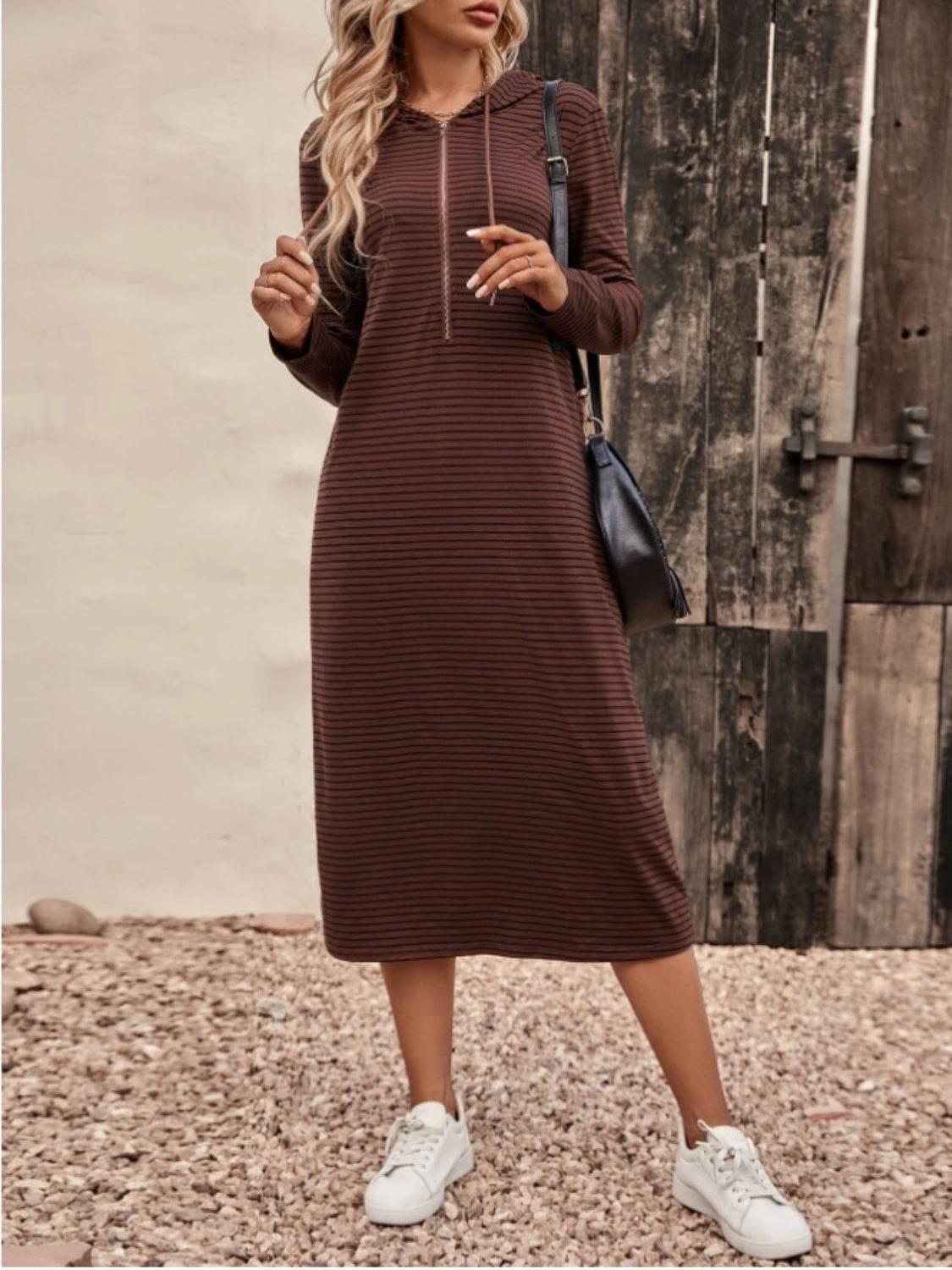Striped Zip Front Hooded Dress Trendsi 8207d2d7d3b041d6afe6c6ba2e269390-Max