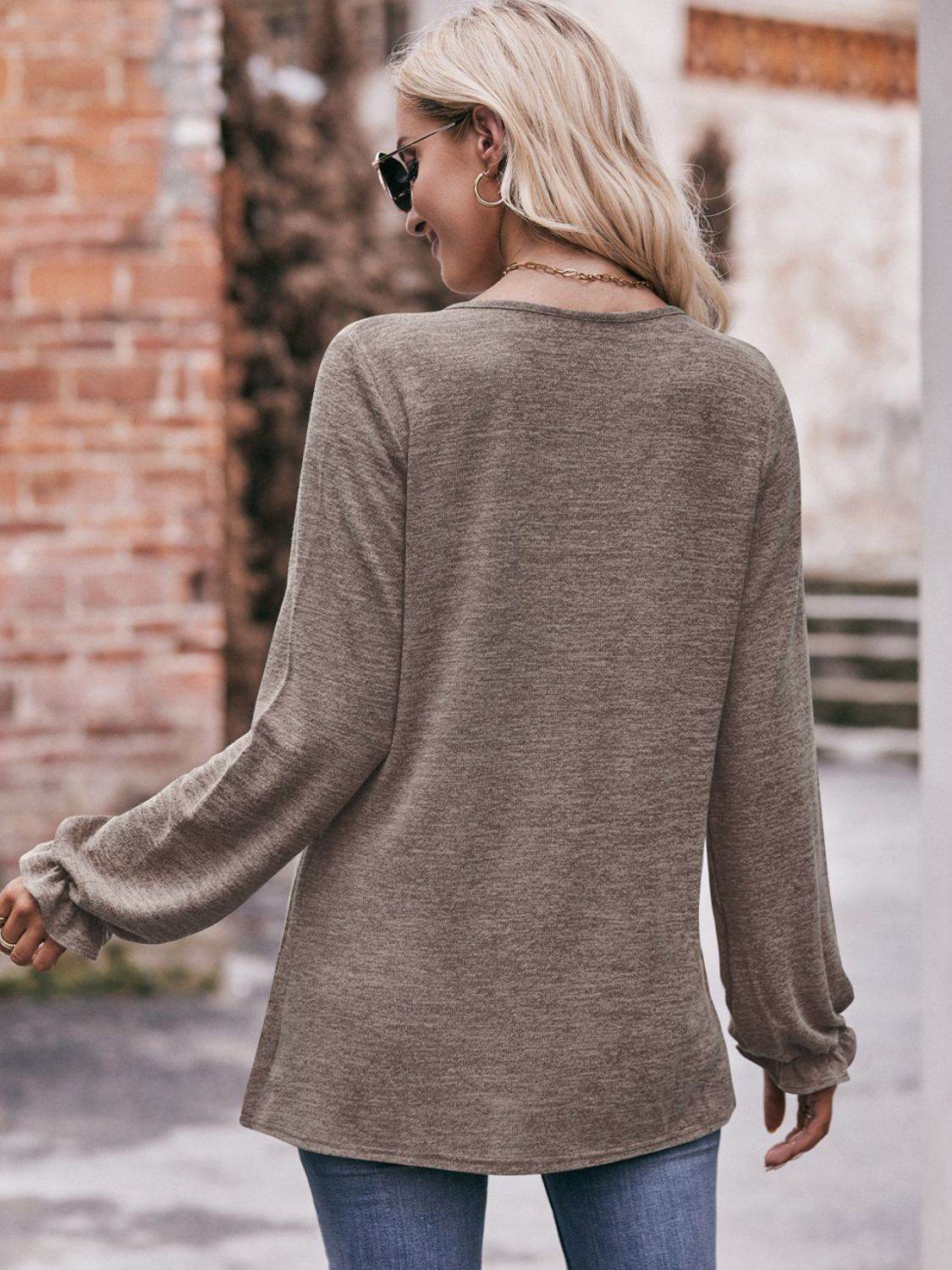 Mandy Long Flounce Sleeve Round Neck Blouse Trendsi 822f165562d44a3aaffb87a8b029e2ff-Max