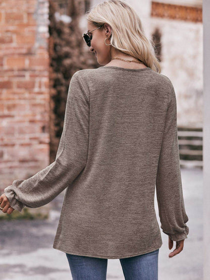 Mandy Long Flounce Sleeve Round Neck Blouse Trendsi 822f165562d44a3aaffb87a8b029e2ff-Max