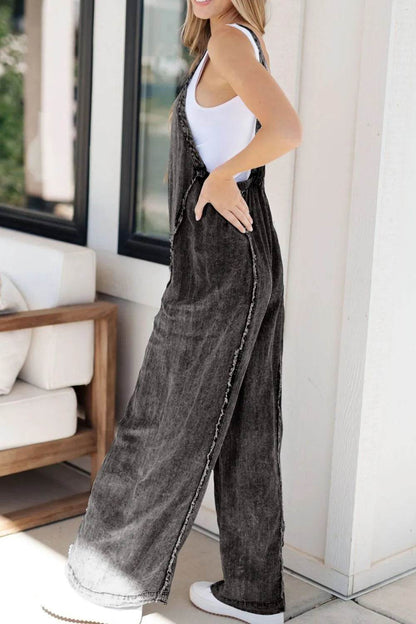 Frayed Exposed Seam Wide Leg Denim Overalls Trendsi 82785288-1856-4e20-b992-79b1d1407d34-Max