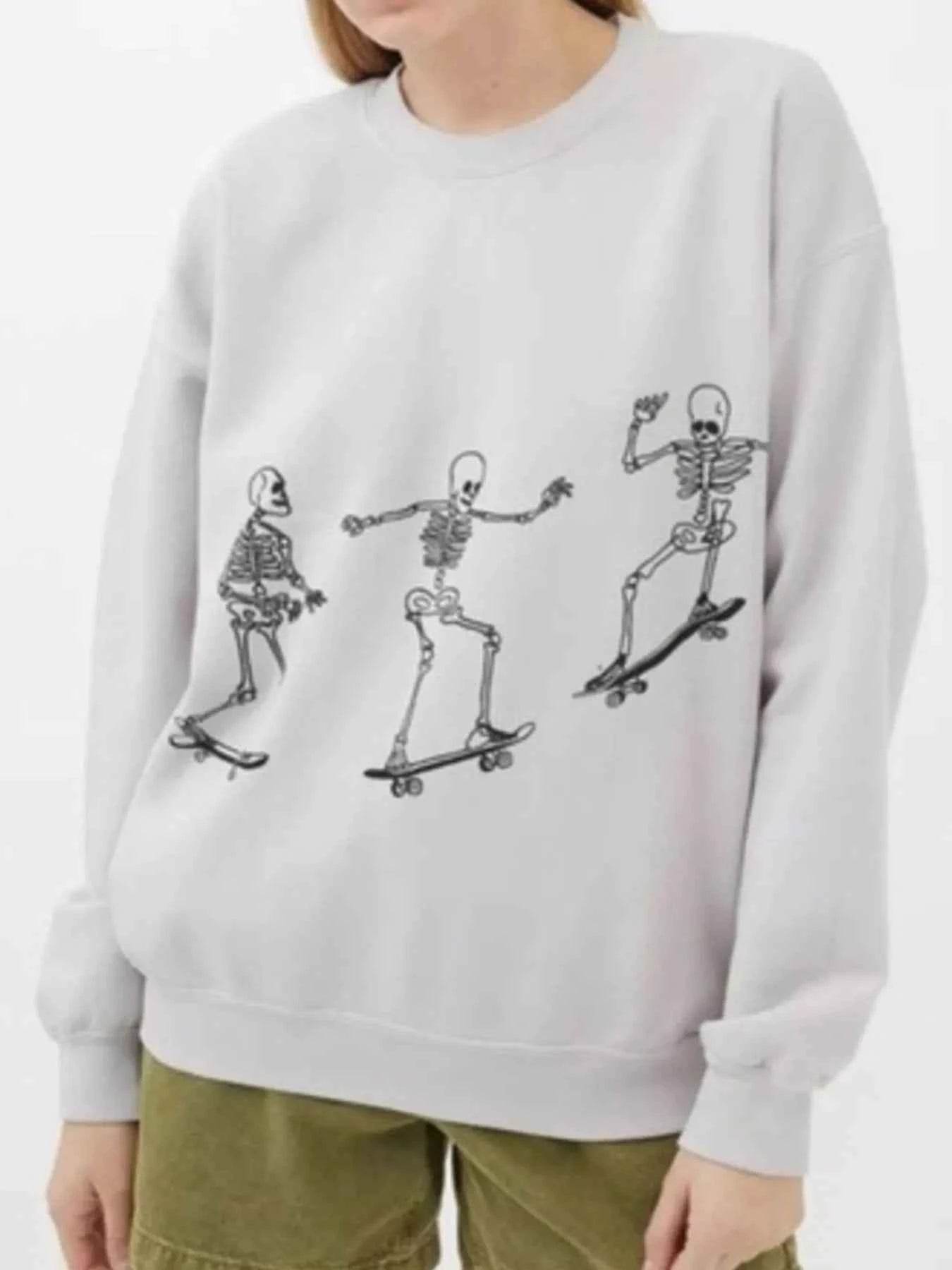 Skeleton Graphic Oversized Sweatshirt Light Gray Trendsi 829b23f9-dbd4-4c02-8ed9-b8d1db3c5862-Max-Origin