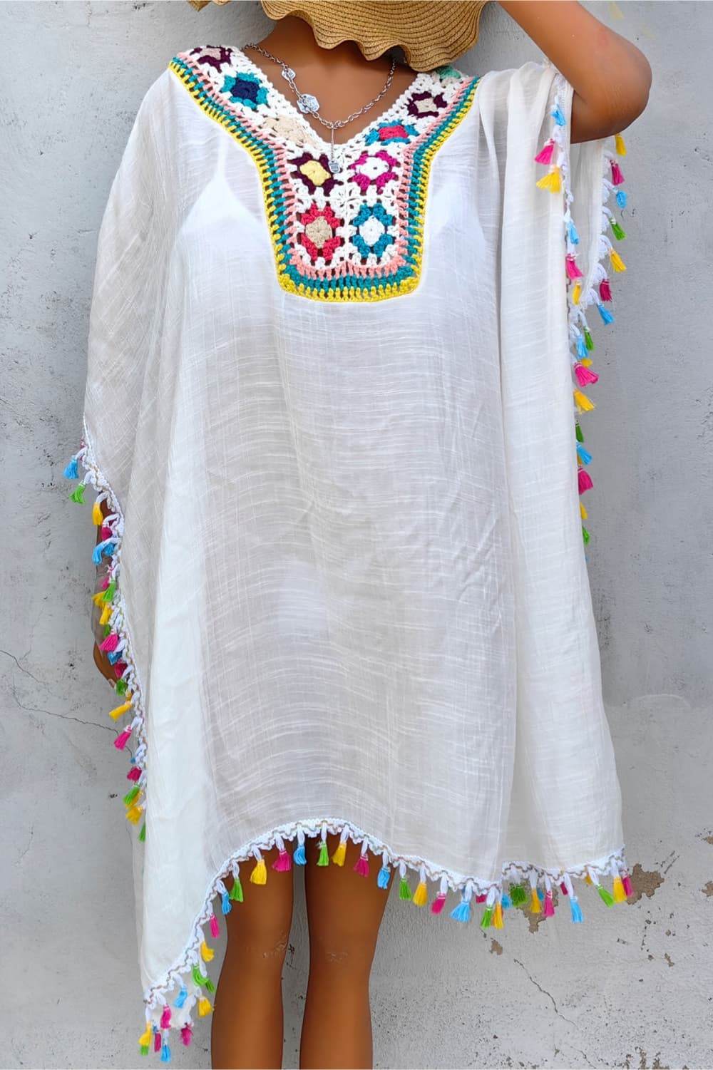 Tassel Detail Embroidery Dress White One Size Trendsi 829f0dcb35ec40e7a0588fa85baae42f-Max