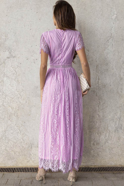 Scalloped Trim Lace Plunge Dress Trendsi 82a0e71e6dc84db59461c9c27050f924-Max