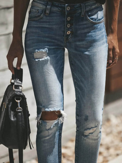 Distressed Button-Fly Skinny Jeans Trendsi 82b41550ed4f4e55abb10ba701ad3e1d-Max-Origin